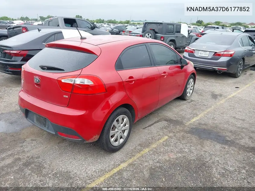 2013 Kia Rio Lx VIN: KNADM5A37D6177852 Lot: 45635362