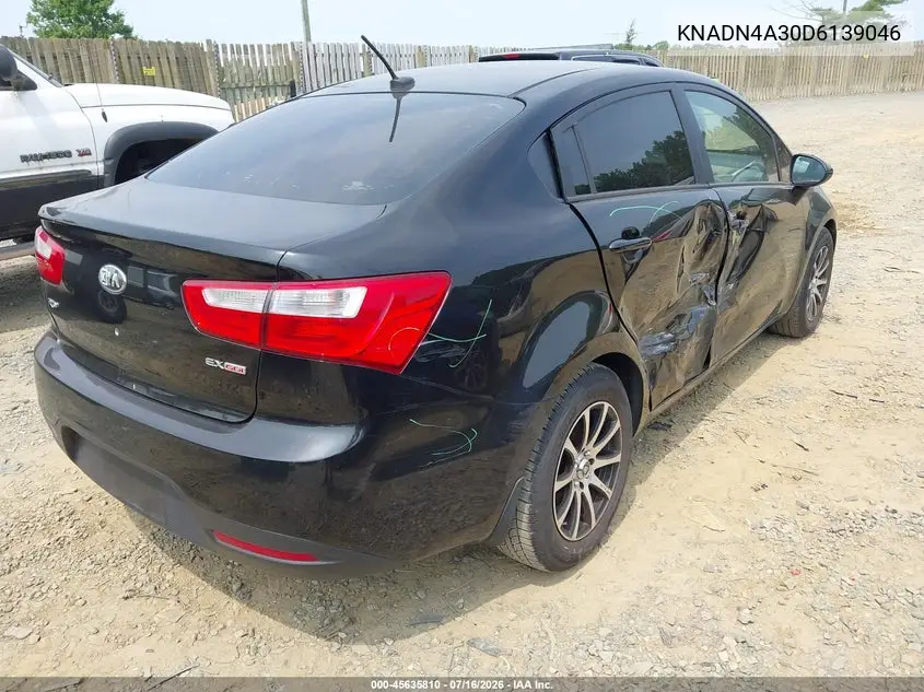 2013 Kia Rio Ex VIN: KNADN4A30D6139046 Lot: 45635810