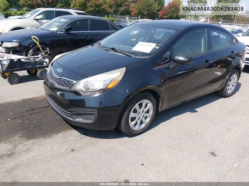 2013 Kia Rio Lx VIN: KNADM4A30D6283408 Lot: 45652381