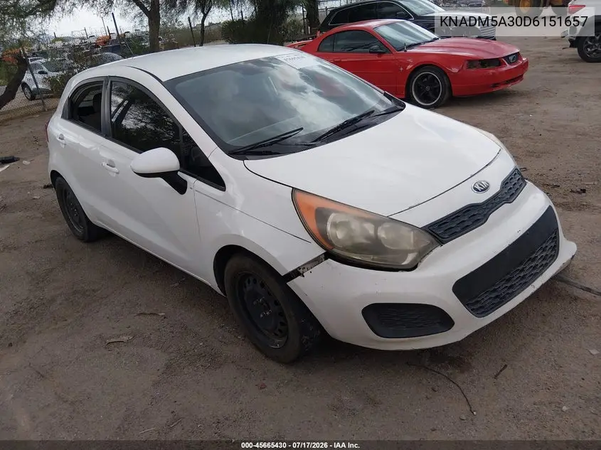 2013 Kia Rio Lx VIN: KNADM5A30D6151657 Lot: 45665430