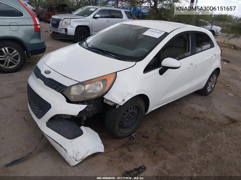 2013 Kia Rio Lx VIN: KNADM5A30D6151657 Lot: 45665430