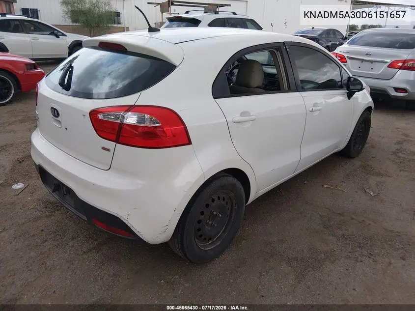 2013 Kia Rio Lx VIN: KNADM5A30D6151657 Lot: 45665430