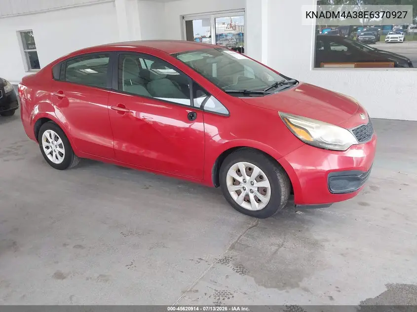 2014 Kia Rio Lx VIN: KNADM4A38E6370927 Lot: 45620914