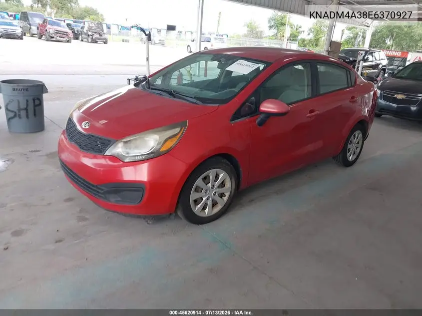 2014 Kia Rio Lx VIN: KNADM4A38E6370927 Lot: 45620914