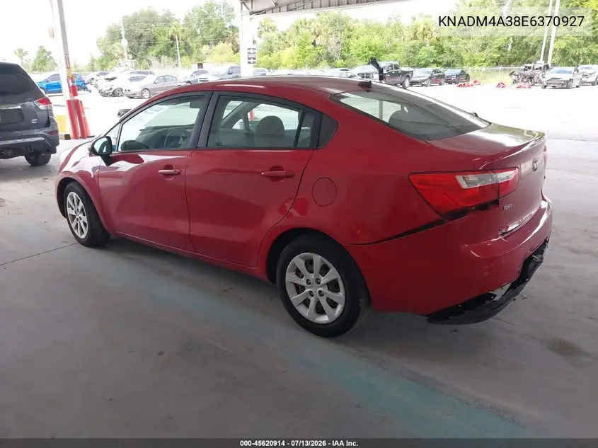 2014 Kia Rio Lx VIN: KNADM4A38E6370927 Lot: 45620914
