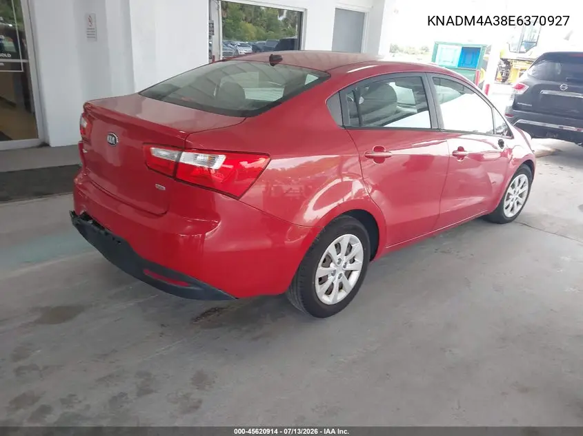 2014 Kia Rio Lx VIN: KNADM4A38E6370927 Lot: 45620914