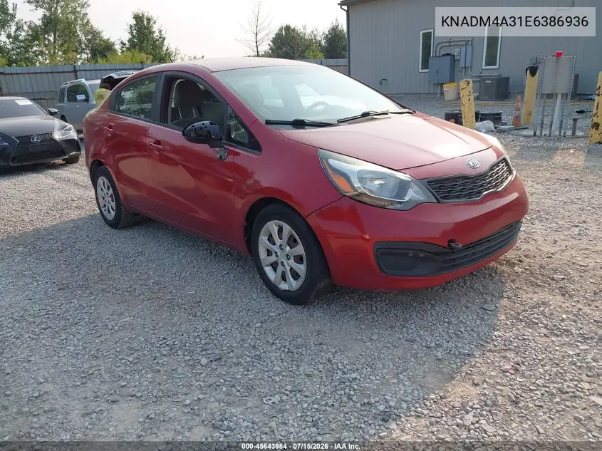 2014 Kia Rio Lx VIN: KNADM4A31E6386936 Lot: 45643984