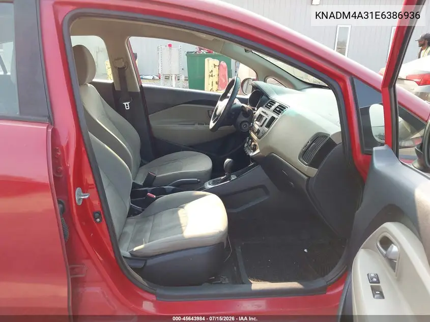2014 Kia Rio Lx VIN: KNADM4A31E6386936 Lot: 45643984