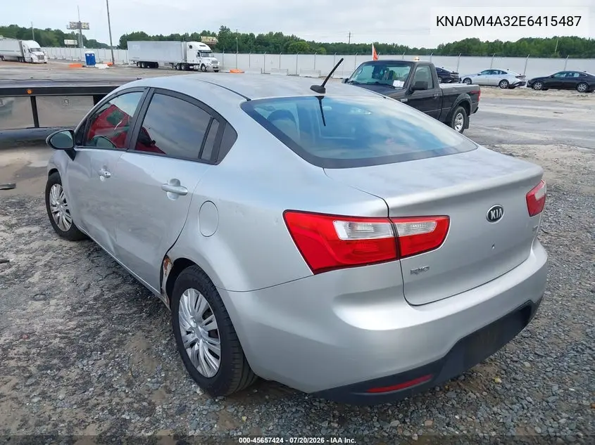 2014 Kia Rio Lx VIN: KNADM4A32E6415487 Lot: 45657424