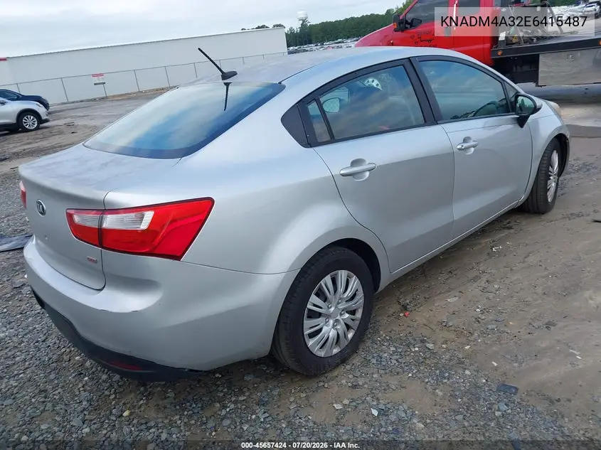 2014 Kia Rio Lx VIN: KNADM4A32E6415487 Lot: 45657424