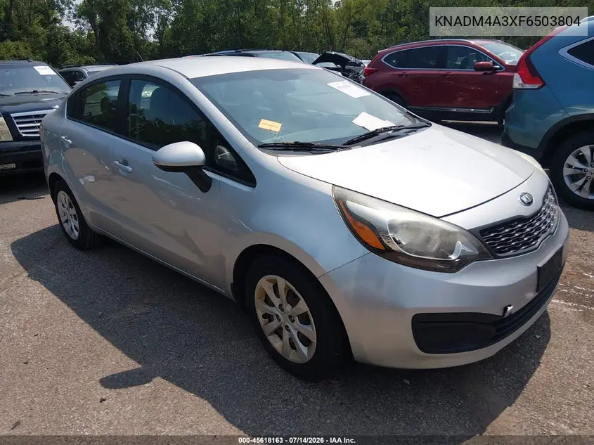 2015 Kia Rio Lx VIN: KNADM4A3XF6503804 Lot: 45618163