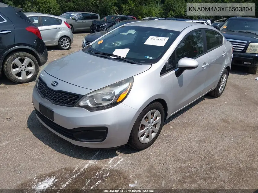 2015 Kia Rio Lx VIN: KNADM4A3XF6503804 Lot: 45618163