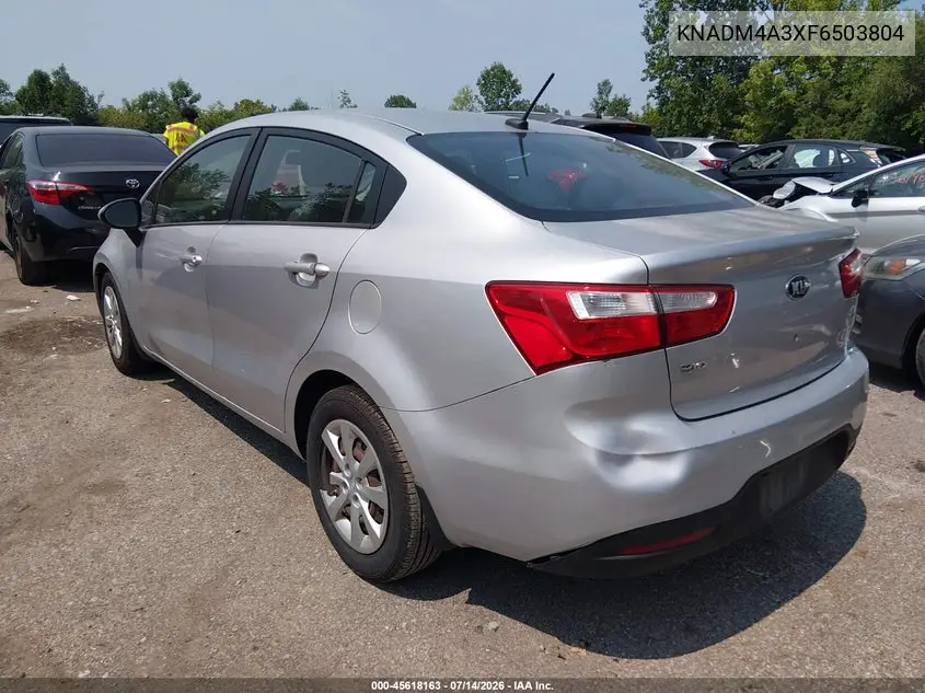 2015 Kia Rio Lx VIN: KNADM4A3XF6503804 Lot: 45618163