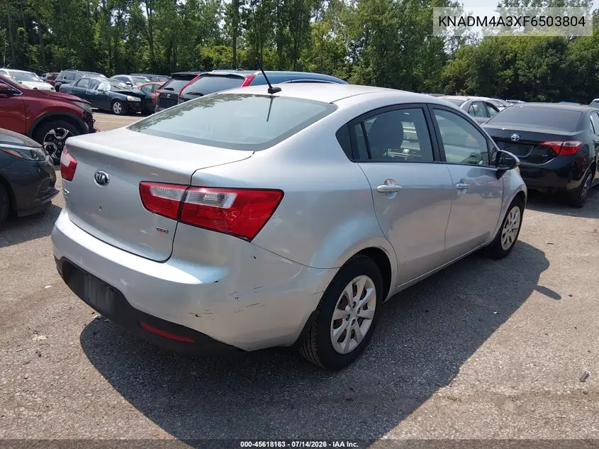 2015 Kia Rio Lx VIN: KNADM4A3XF6503804 Lot: 45618163