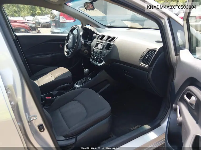 2015 Kia Rio Lx VIN: KNADM4A3XF6503804 Lot: 45618163