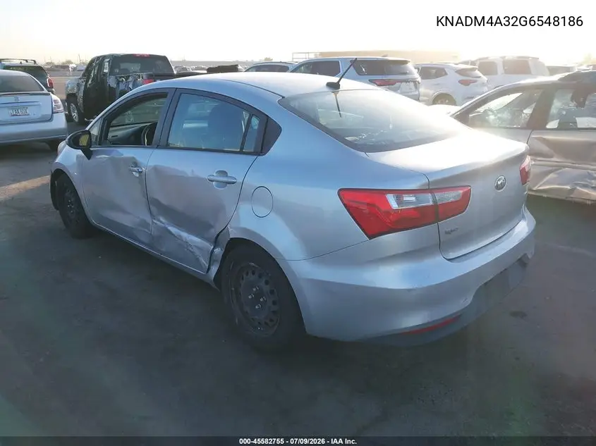 2016 Kia Rio Lx VIN: KNADM4A32G6548186 Lot: 45582755