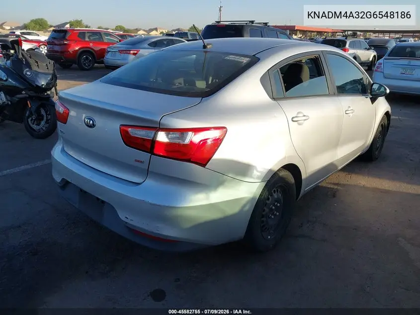 2016 Kia Rio Lx VIN: KNADM4A32G6548186 Lot: 45582755