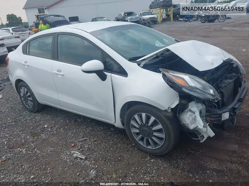 2016 Kia Rio Lx VIN: KNADM4A36G6659453 Lot: 45590397