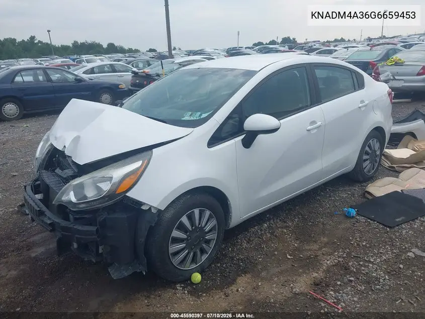2016 Kia Rio Lx VIN: KNADM4A36G6659453 Lot: 45590397
