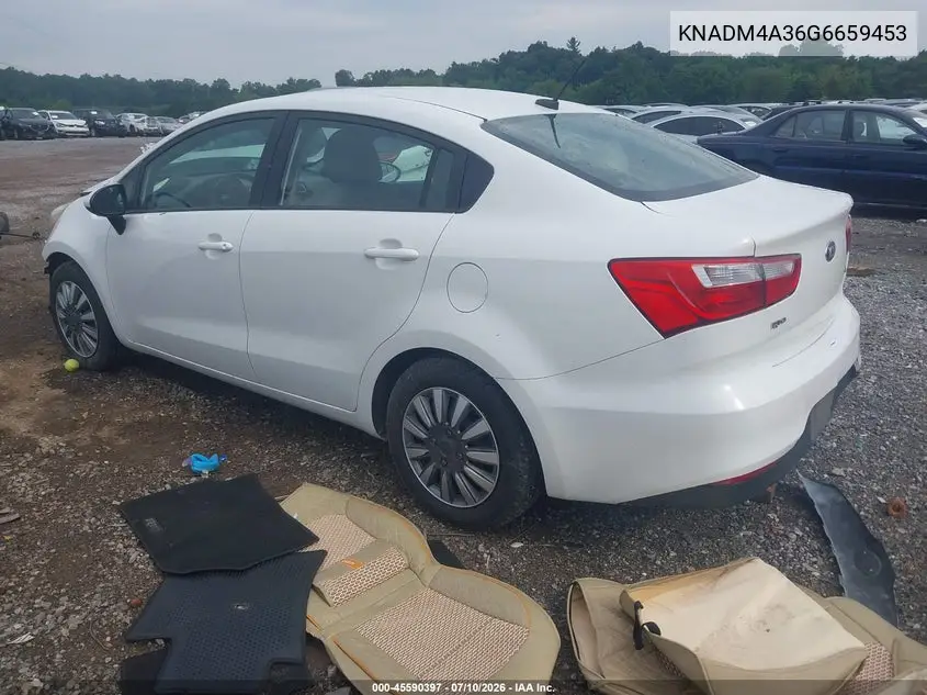 2016 Kia Rio Lx VIN: KNADM4A36G6659453 Lot: 45590397