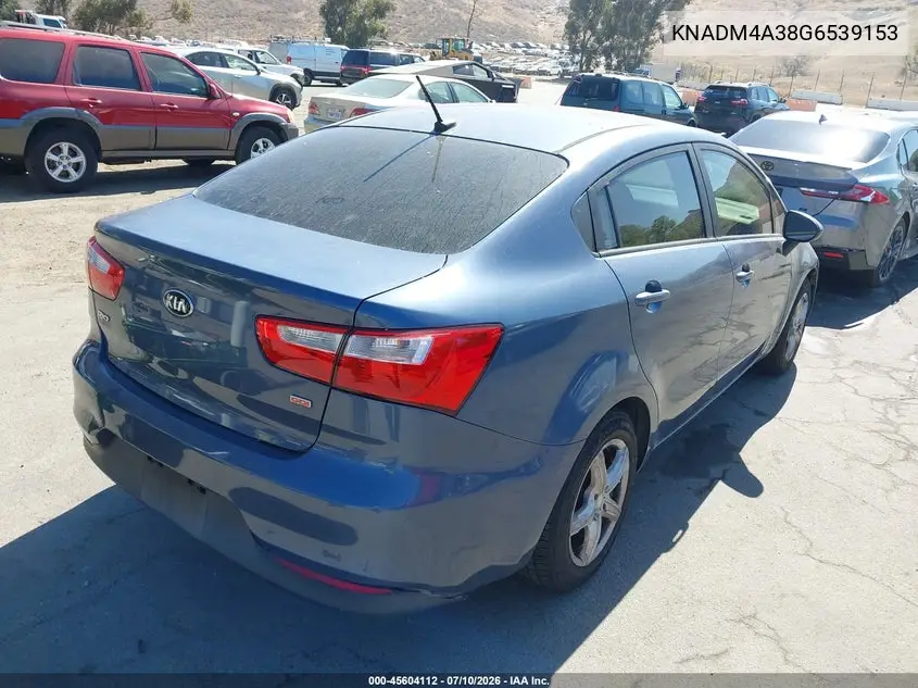 2016 Kia Rio Lx VIN: KNADM4A38G6539153 Lot: 45604112
