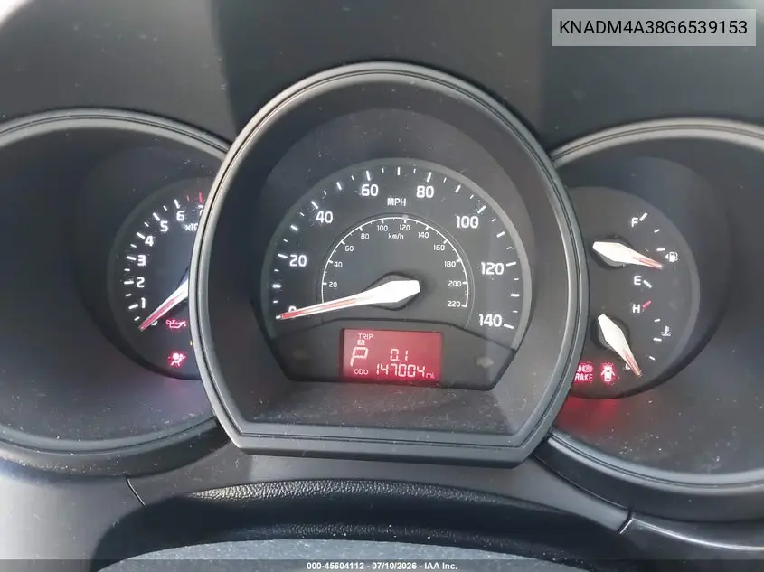 2016 Kia Rio Lx VIN: KNADM4A38G6539153 Lot: 45604112