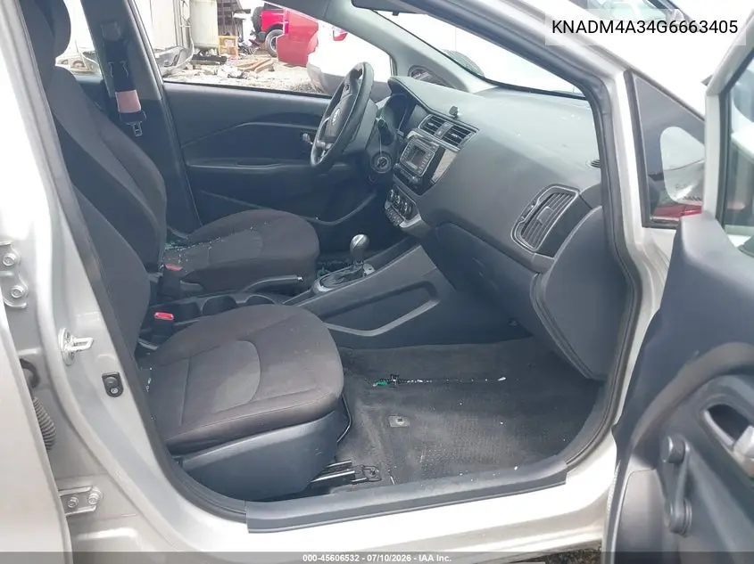 2016 Kia Rio Lx VIN: KNADM4A34G6663405 Lot: 45606532