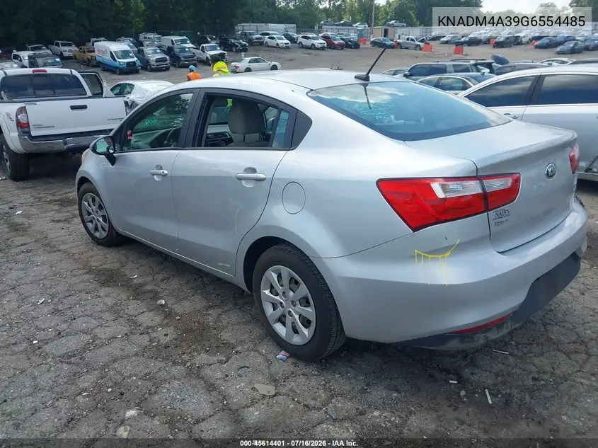 2016 Kia Rio Lx VIN: KNADM4A39G6554485 Lot: 45614401