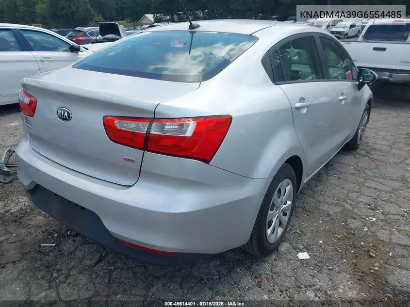 2016 Kia Rio Lx VIN: KNADM4A39G6554485 Lot: 45614401