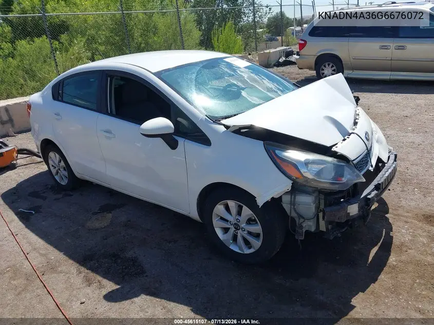 2016 Kia Rio Ex VIN: KNADN4A36G6676072 Lot: 45615107