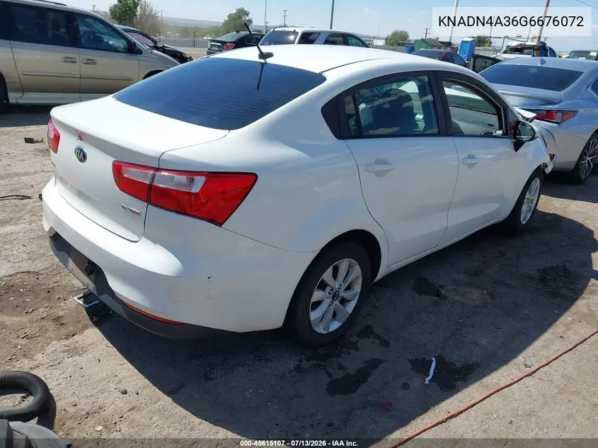 2016 Kia Rio Ex VIN: KNADN4A36G6676072 Lot: 45615107