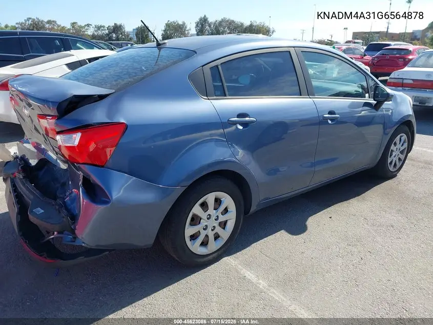 2016 Kia Rio Lx VIN: KNADM4A31G6564878 Lot: 45623086