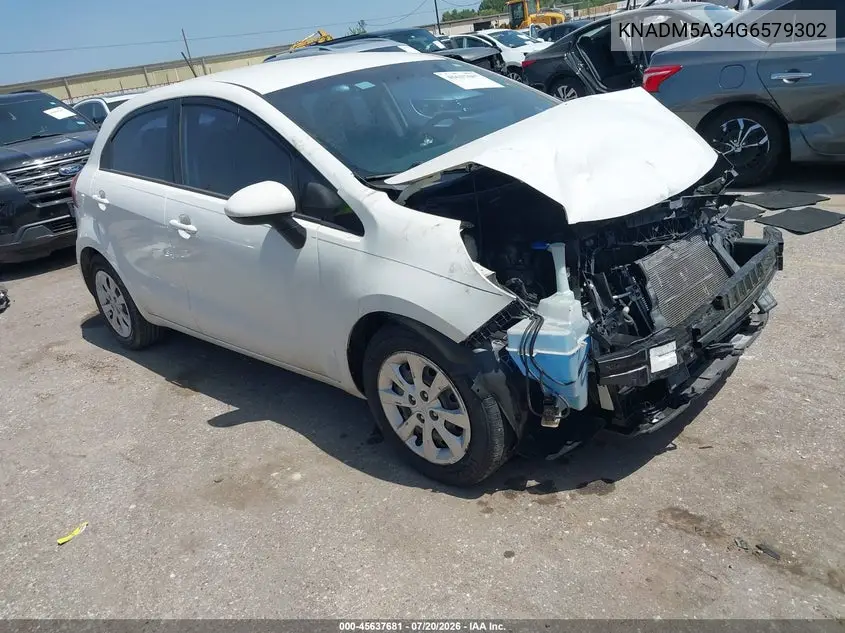 2016 Kia Rio Lx VIN: KNADM5A34G6579302 Lot: 45637681