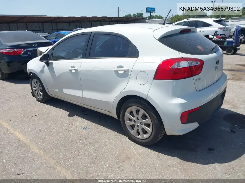 2016 Kia Rio Lx VIN: KNADM5A34G6579302 Lot: 45637681