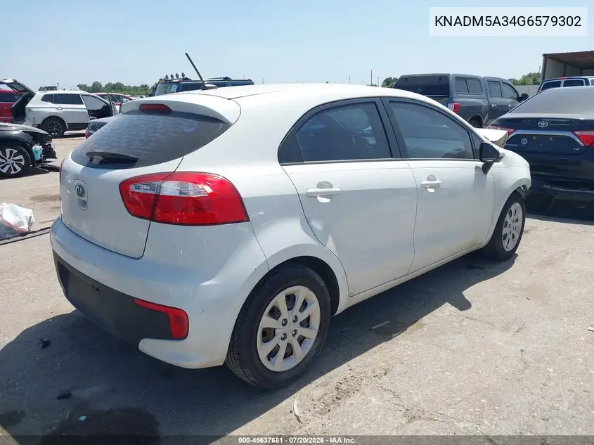 2016 Kia Rio Lx VIN: KNADM5A34G6579302 Lot: 45637681