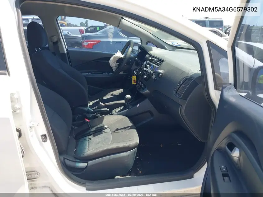 2016 Kia Rio Lx VIN: KNADM5A34G6579302 Lot: 45637681