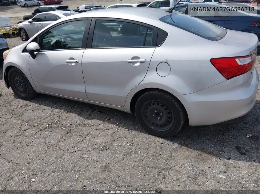 2016 Kia Rio Lx VIN: KNADM4A37G6586318 Lot: 45659120
