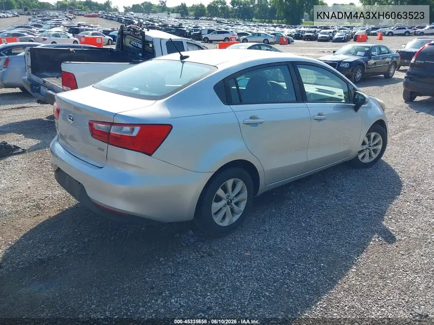 2017 Kia Rio Lx VIN: KNADM4A3XH6063523 Lot: 45335658