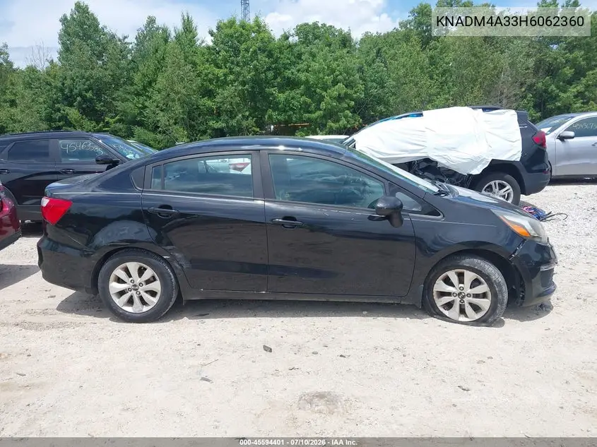 2017 Kia Rio Lx VIN: KNADM4A33H6062360 Lot: 45594401