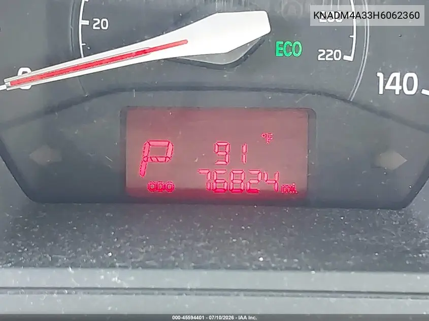 2017 Kia Rio Lx VIN: KNADM4A33H6062360 Lot: 45594401