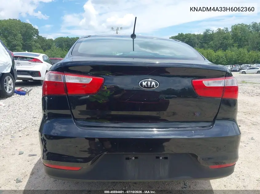 2017 Kia Rio Lx VIN: KNADM4A33H6062360 Lot: 45594401