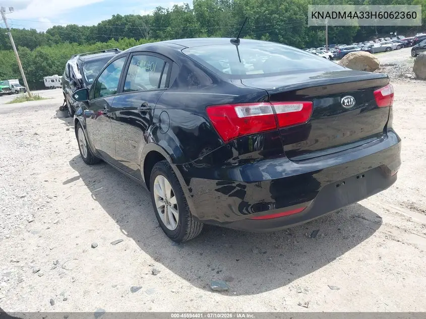 2017 Kia Rio Lx VIN: KNADM4A33H6062360 Lot: 45594401
