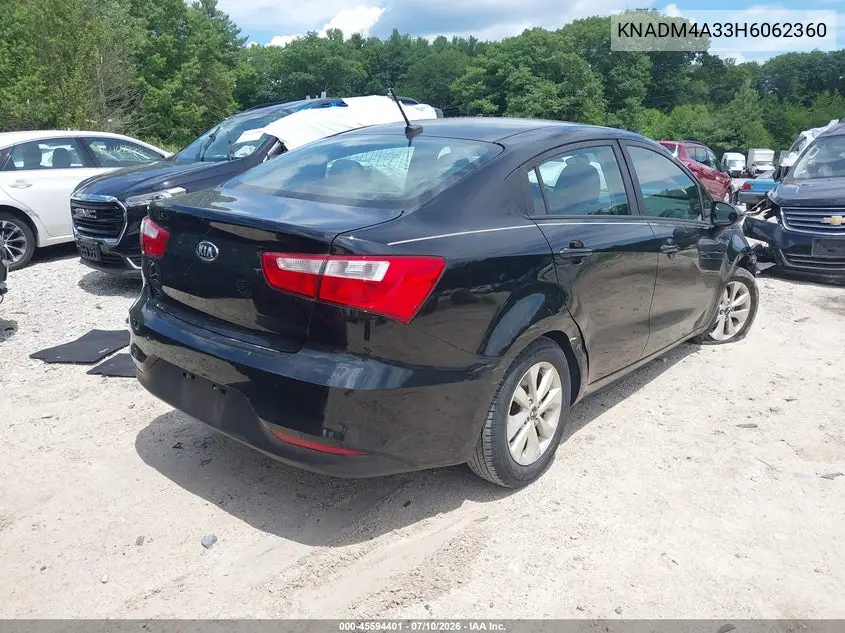 2017 Kia Rio Lx VIN: KNADM4A33H6062360 Lot: 45594401