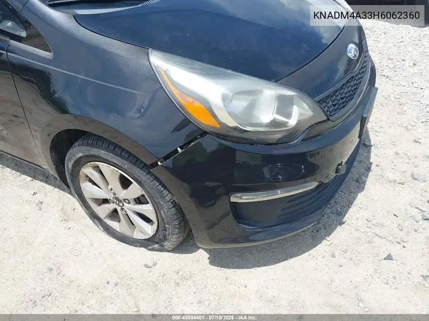 2017 Kia Rio Lx VIN: KNADM4A33H6062360 Lot: 45594401