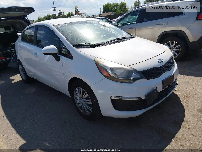 2017 Kia Rio Lx VIN: KNADM4A35H6035497 Lot: 45619588