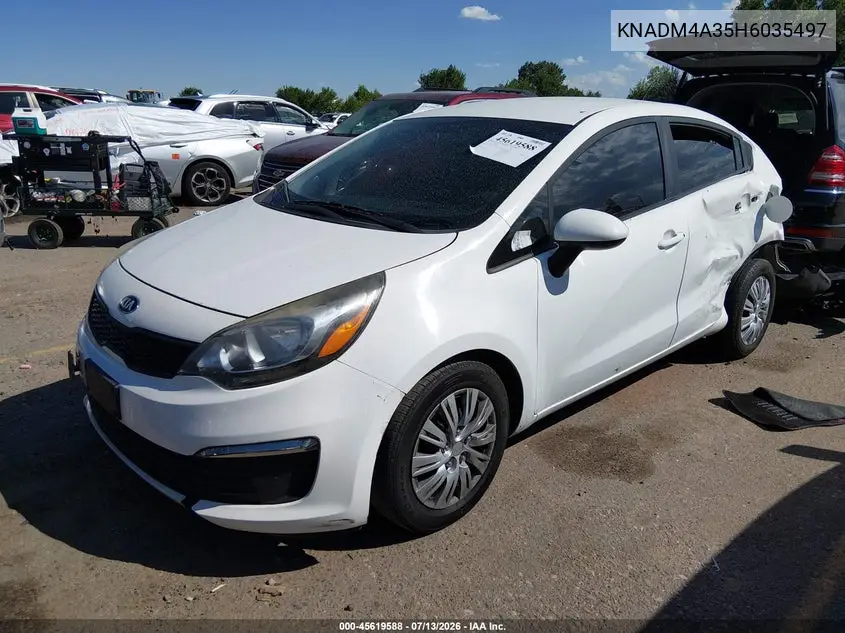 2017 Kia Rio Lx VIN: KNADM4A35H6035497 Lot: 45619588