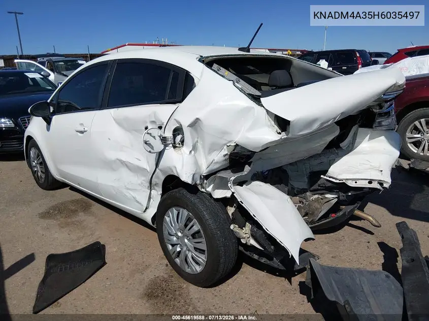 2017 Kia Rio Lx VIN: KNADM4A35H6035497 Lot: 45619588