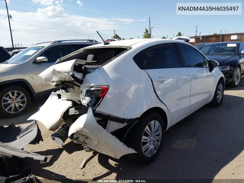 2017 Kia Rio Lx VIN: KNADM4A35H6035497 Lot: 45619588