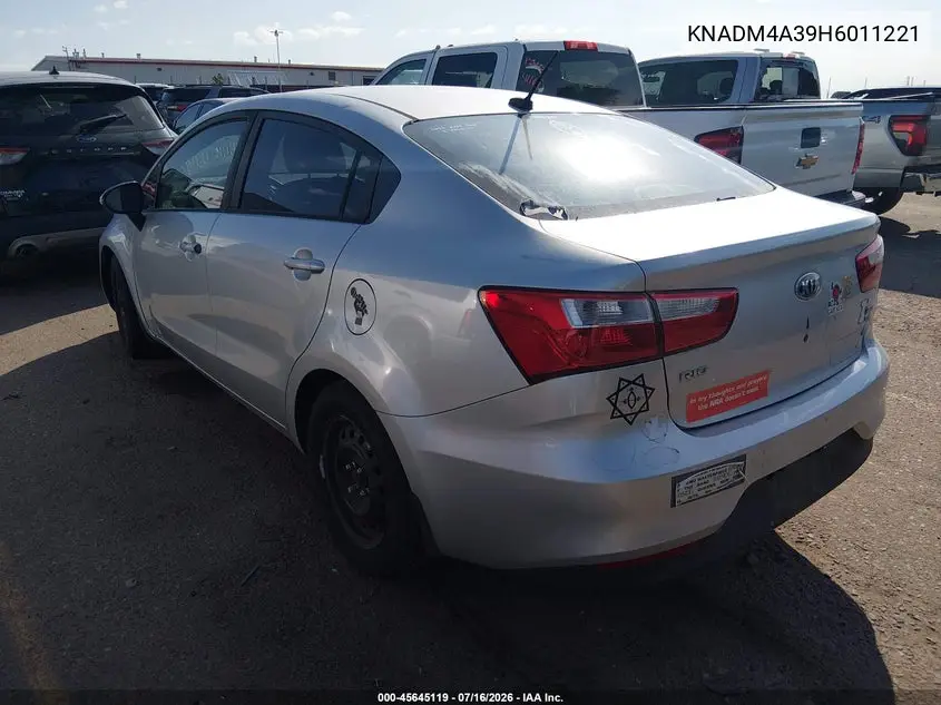 2017 Kia Rio Lx VIN: KNADM4A39H6011221 Lot: 45645119