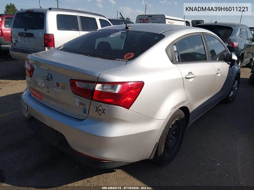 2017 Kia Rio Lx VIN: KNADM4A39H6011221 Lot: 45645119